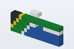 Mid-build preview of South African Flag