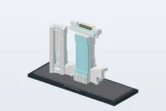 Mid-build preview of Marina Bay Sands