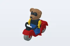 Mid-build preview of Ricky Racoon and his Scooter