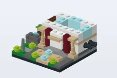Mid-build preview of Bricktober Hotel