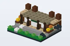 Mid-build preview of Bricktober Train Station