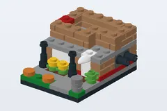 Mid-build preview of Bricktober Pizza Place