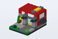 Mid-build preview of Bricktober Fire Station