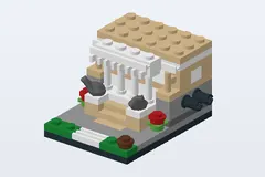 Mid-build preview of Bricktober Town Hall