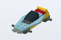 Mid-build preview of Blue and Yellow Racer