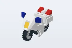 Mid-build preview of Police Motorcycle, Black Logo